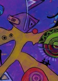 Création numérique alchimique de Daagbo Marguerite Olaïtan Lalèyê pour l'Espace Oshoun. Une œuvre vibratoire explorant la perméabilité des mondes.